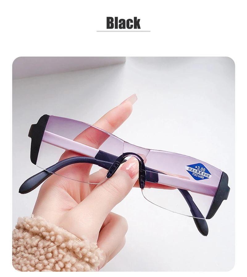 KLASSNUM Smart Glasses with Automatic Adjustment Men Magnifying Glasses Reading Glases Far Near Sight +1.0-+4.0 Anti-blue Light