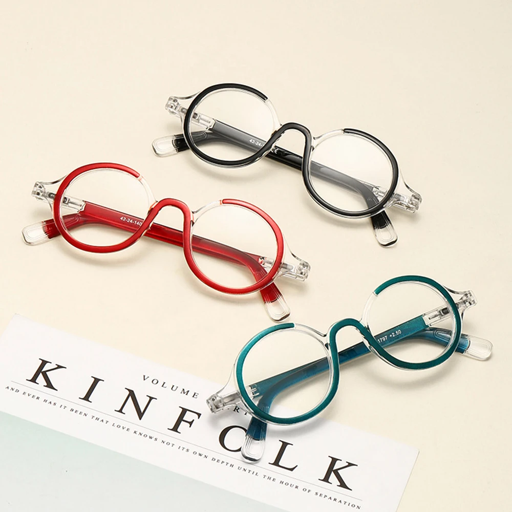 KLASSNUM Vintage Reading Glasses Women Round Frame Fashion Men Magnifying Diopter Computer Eyeglasses Plus +1.5 +2.0 +2.5 +3.0