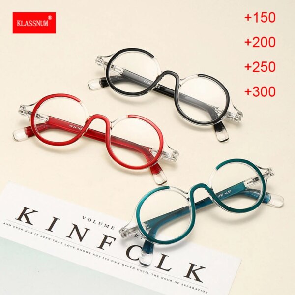 Round Reading Glasses +1.5, +2.0, +2.5, +3.0