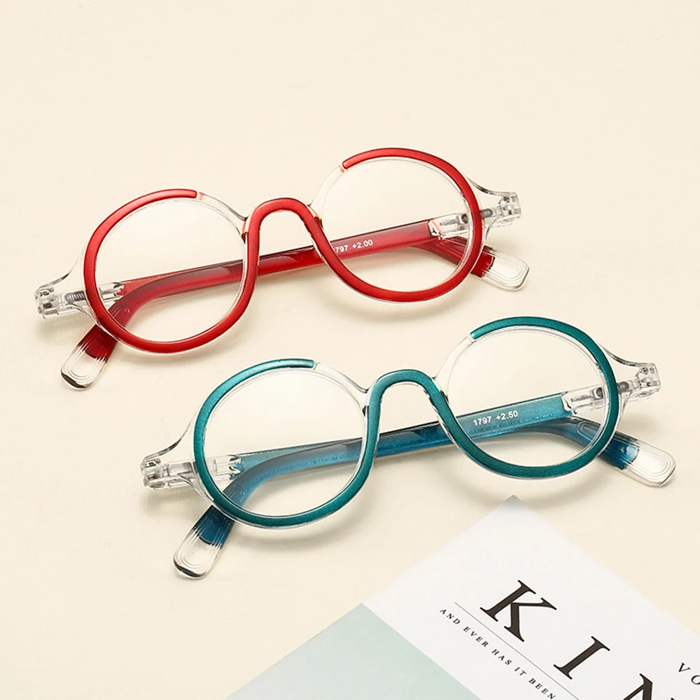 KLASSNUM Vintage Reading Glasses Women Round Frame Fashion Men Magnifying Diopter Computer Eyeglasses Plus +1.5 +2.0 +2.5 +3.0