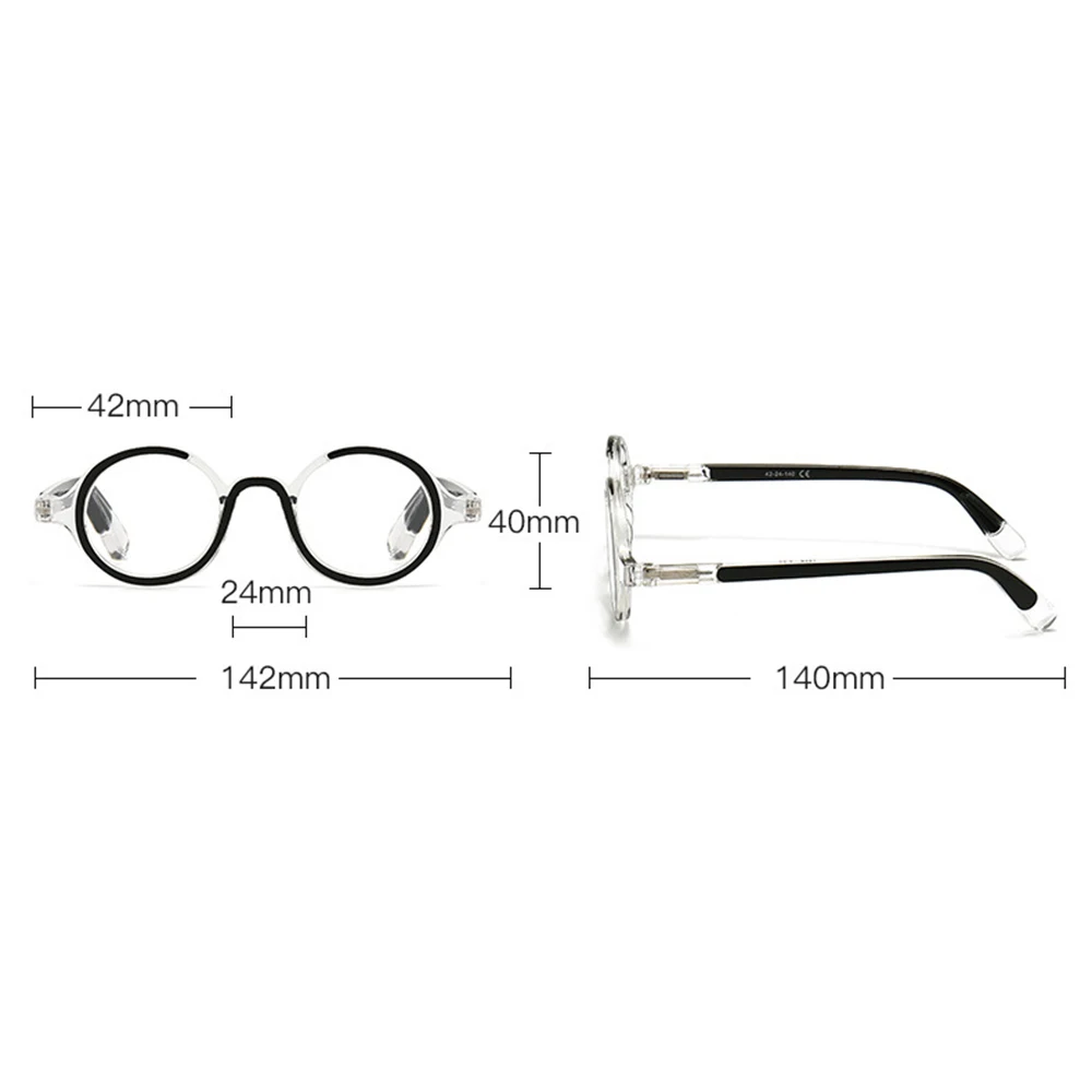 KLASSNUM Vintage Reading Glasses Women Round Frame Fashion Men Magnifying Diopter Computer Eyeglasses Plus +1.5 +2.0 +2.5 +3.0