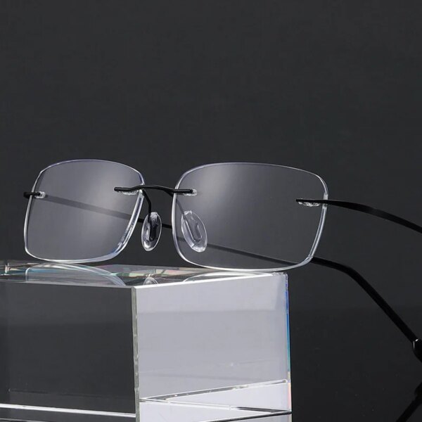 Rimless Rectangular Reading Glasses +1.0, +2.0, +4.0 - Image 2