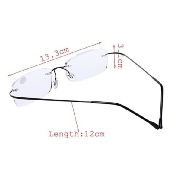 Rimless Rectangular Reading Glasses +1.0, +2.0, +4.0 - Image 6