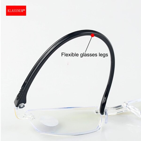 Klassnum Men's Magnifying Reading Glasses - Rimless & Clear Lens - Image 4