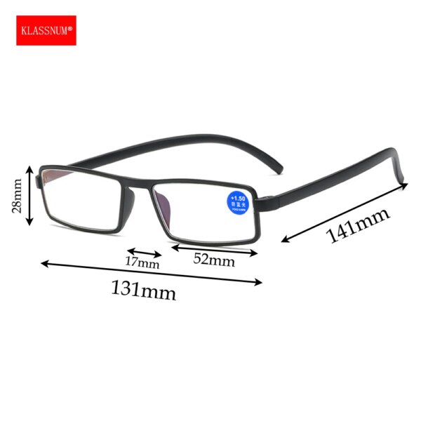 Klassnum Narrow TR90 Frame Reading Glasses - Anti-Blue Light - Image 6