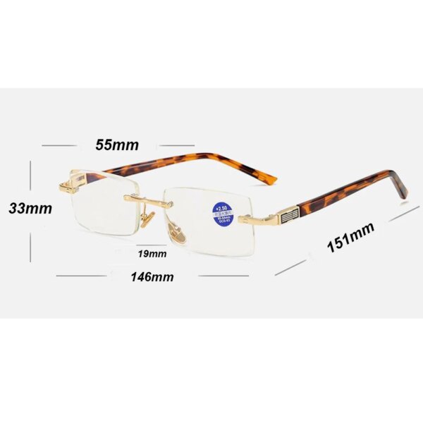 Klassnum Men's Presbyopia Glasses - Rimless & Brown - Image 6