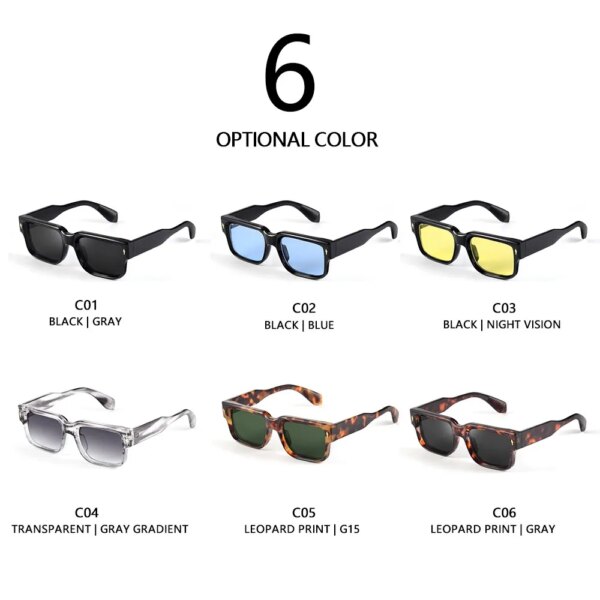 AOFLY Designer Rectangle Sunglasses for Travel & Beach with Anti-Glare - Image 5