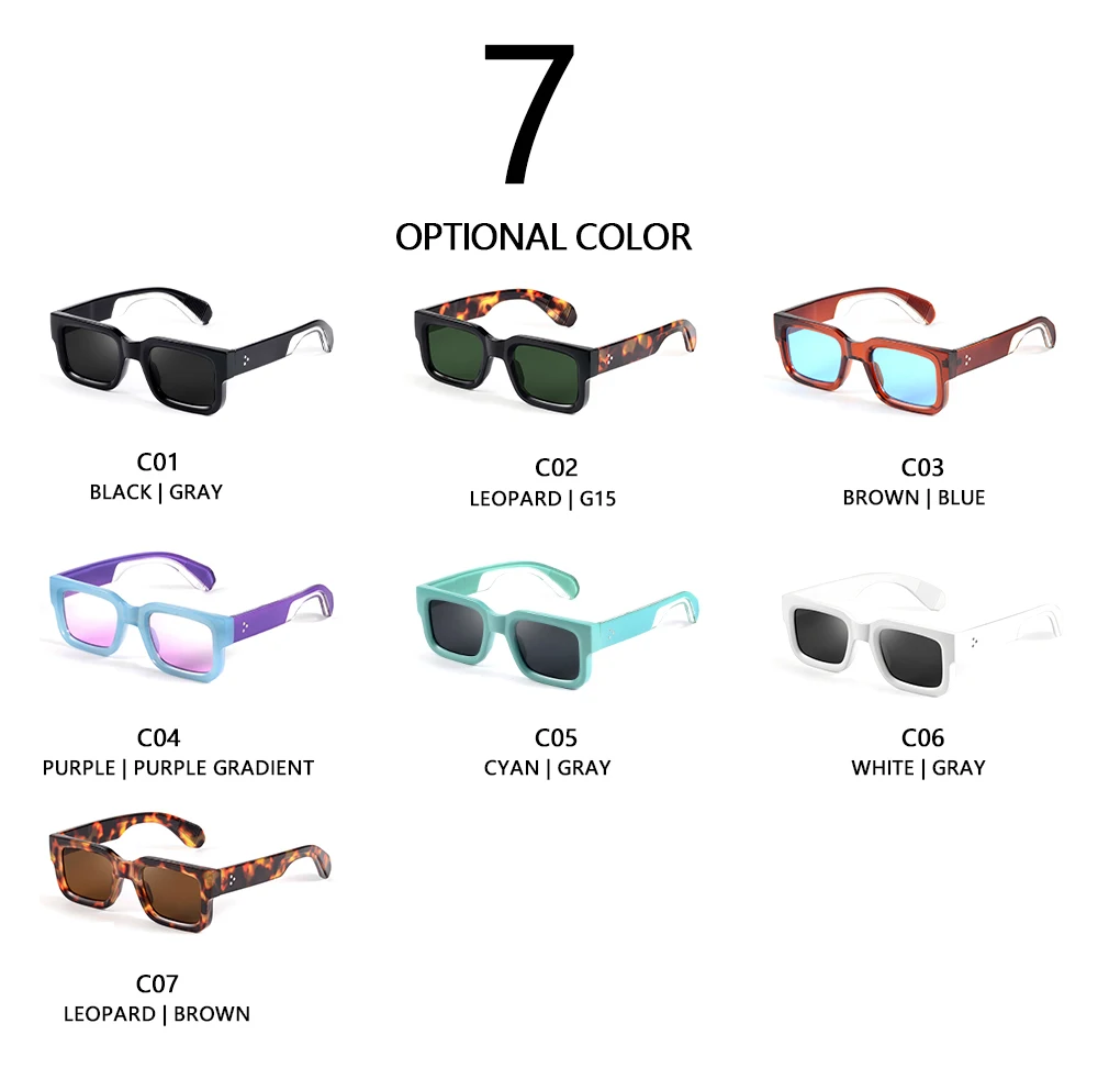 AOFLY Fashion Small Rectangle Sunglasses Women Retro Leopard Shades UV400 Trending Square Sun Glasses Men oculos de sol feminino