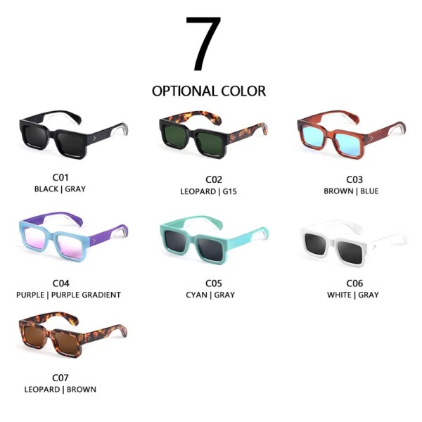 AOFLY Trendy Small Rectangle Sunglasses: Leopard Print Edition - Image 5