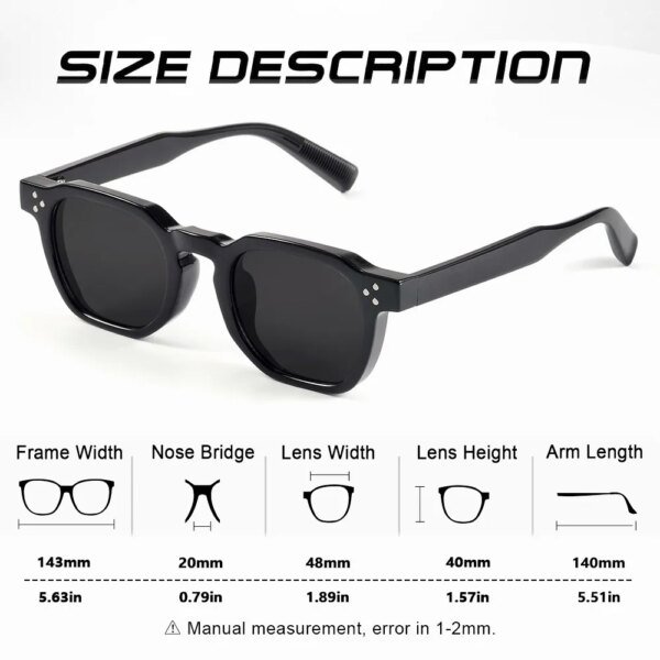 AOFLY Korean Luxury Brand Vintage Square Sunglasses - Image 3