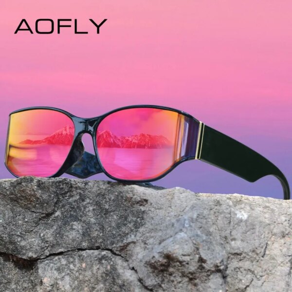 AOFLY Fashion Y2K Polygon Sunglasses for Women & Men with Mirror Lenses