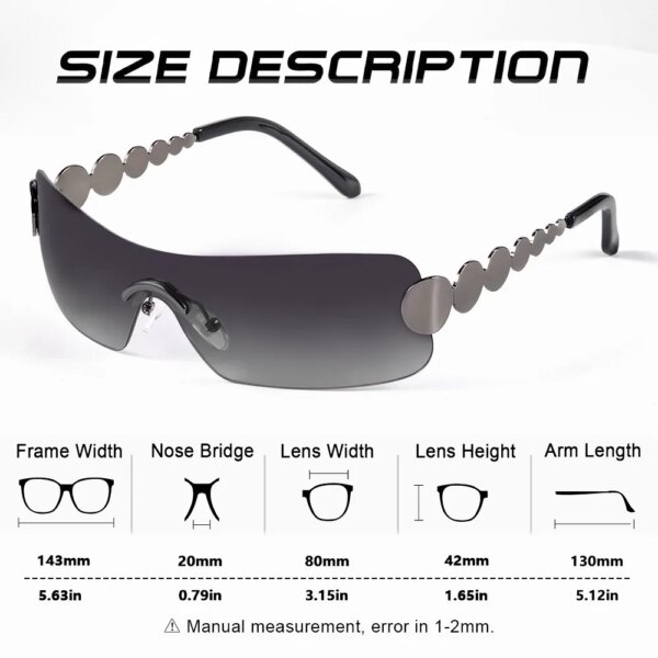 AOFLY Luxury Brand Rimless Sunglasses with Integrated Surround - Image 3