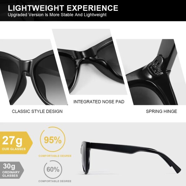 AOFLY Fashionable Black Cat Eye Sunglasses: 2025 Y2K Style - Image 4