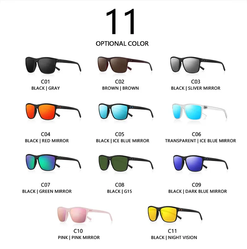 AOFLY Polarized Sunglasses for Men UV400 Protection Lightweight Frame Driving Fishing Golf Square Fashion Sun Glasses Women