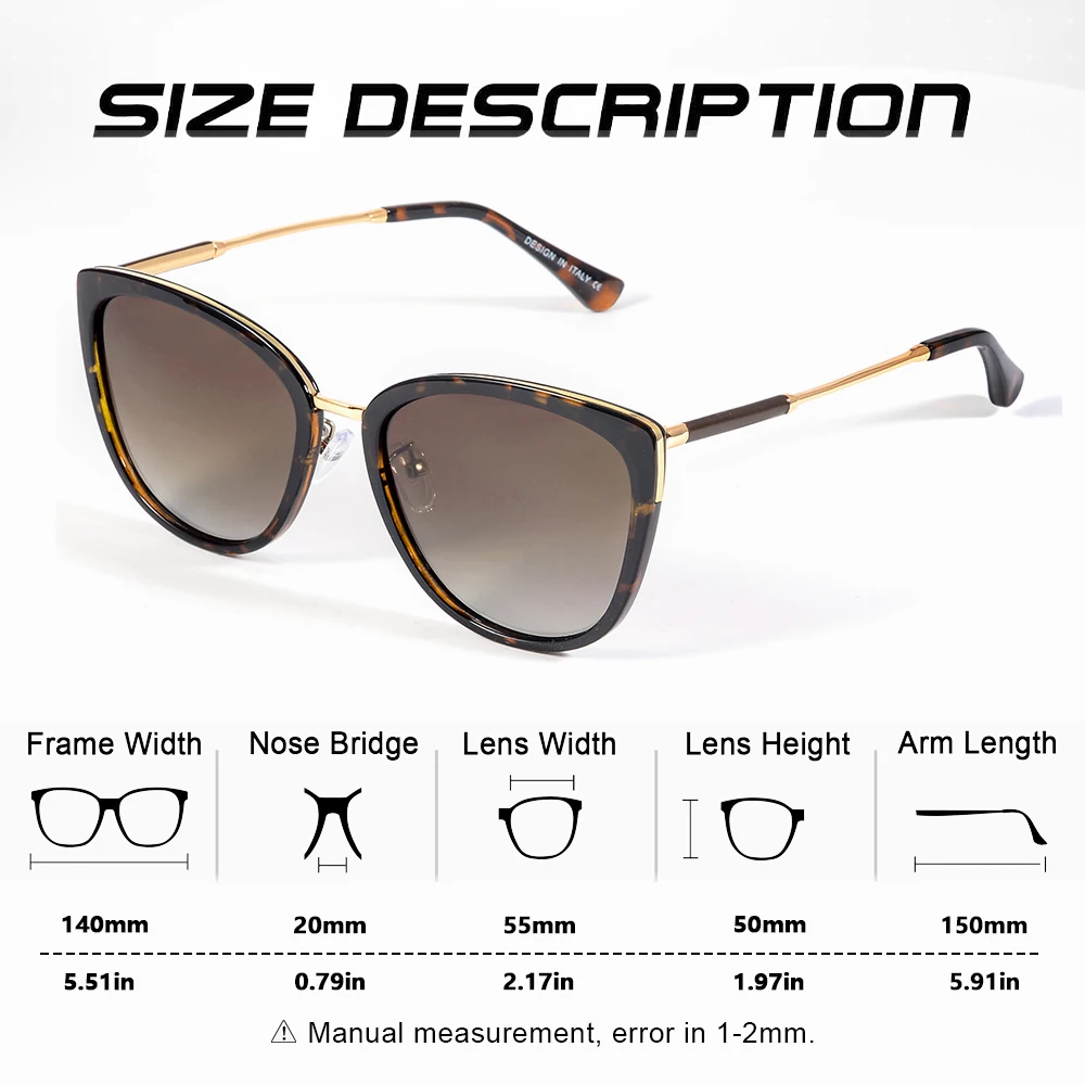 AOFLY Women Polarized Sunglasses Fashion Cat Eye Ladies Luxury Brand Trending Oversized Sunglasses Female UV400 Protection