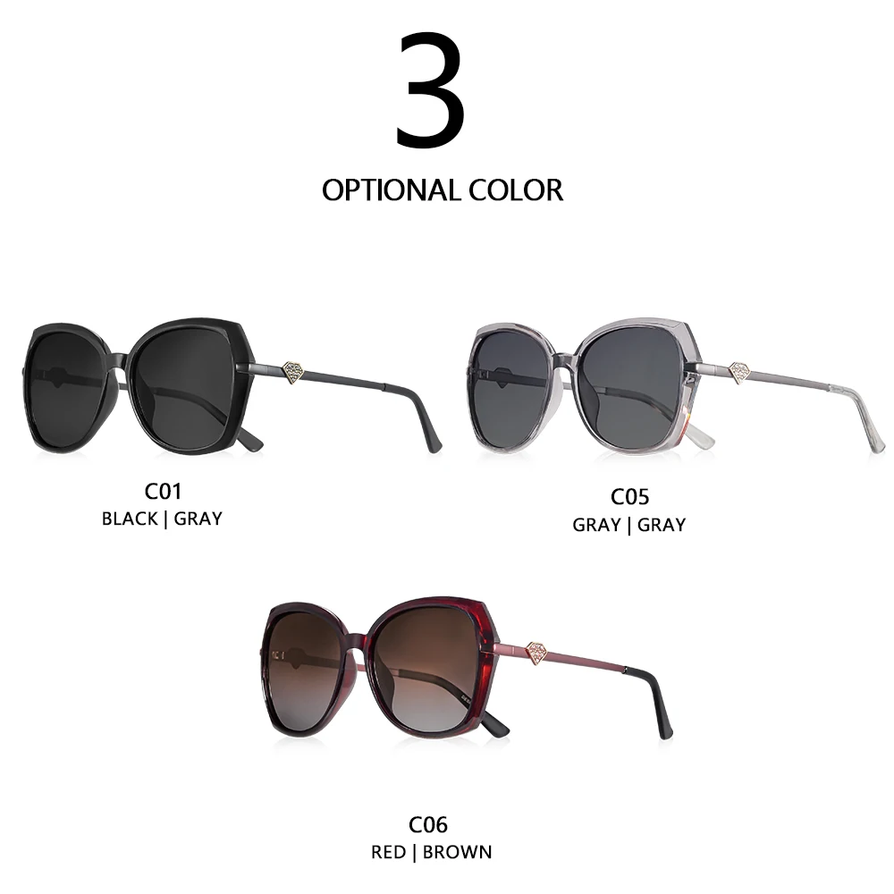 AOFLY Retro Polarized Sunglasses For Women Fashion Ladies Luxury Brand Oversize Sun Glasses Female Goggles UV400 Protection