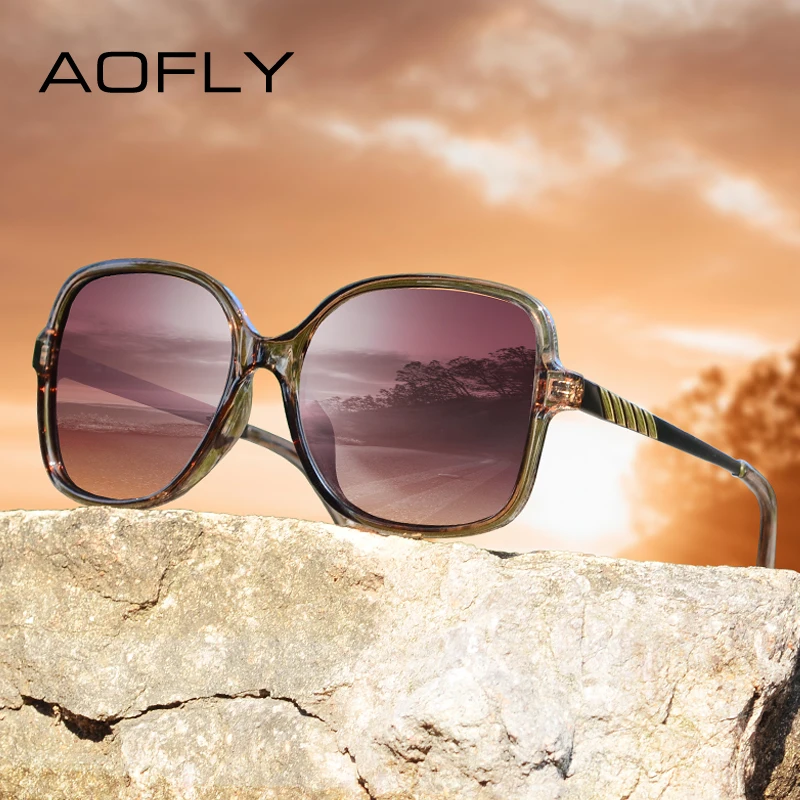 AOFLY Retro Oversize Polarized Sunglasses For Women Fashion Travel Beach Driving Sun Glasses Female Goggles UV400 Protection