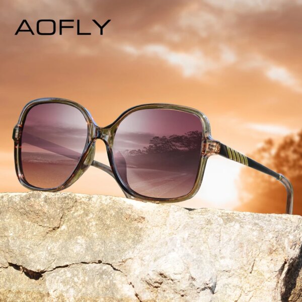 AOFLY Stylish Retro Oversize Sunglasses for Women with Glare Reduction