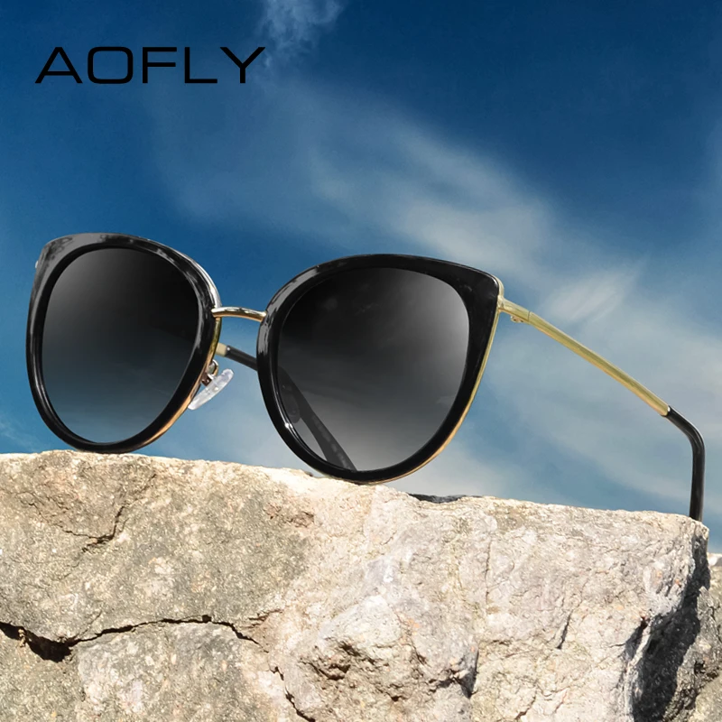 AOFLY Fashion Polarized Cat Eye Sunglasses For Women Fashion Travel Beach Driving Sun Glasses Female Goggles UV400 Protection