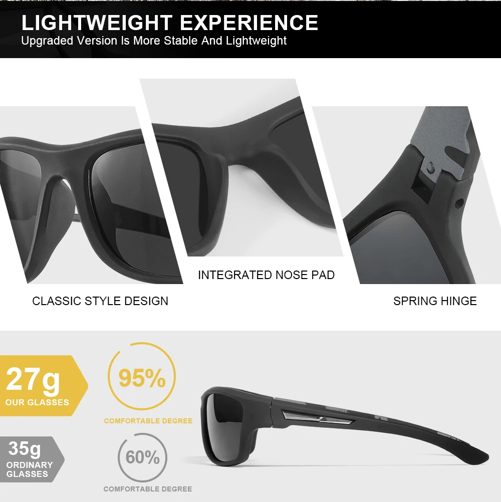 AOFLY Sports Sunglasses for Men Fashion Comfortable Wear Square Sun Glasses Male Light Weight Eyewear Accessory with Origina