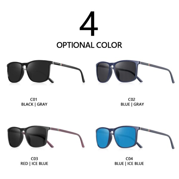 AOFLY Lightweight & Comfortable Square Sunglasses with UV400 Protection - Image 4