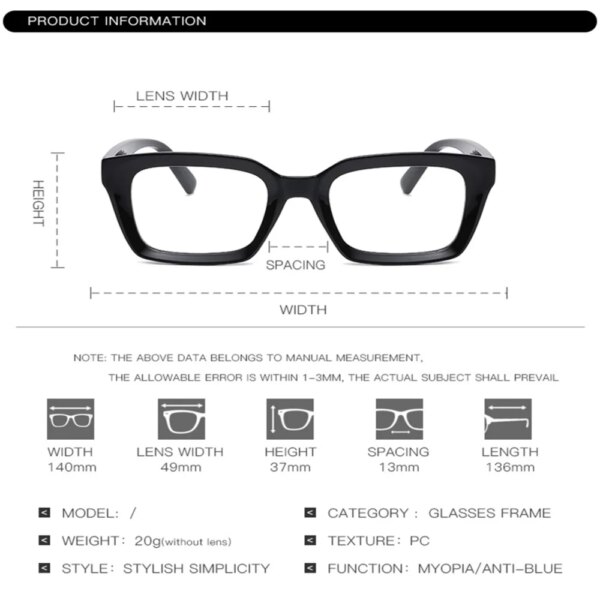 KLASSNUM Women's Oversized Vintage Glasses with Blue Light Blocking & Full Frame - Image 6