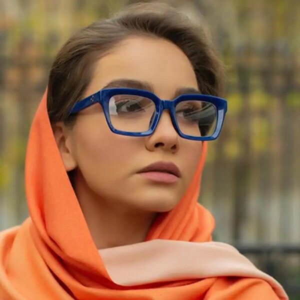 KLASSNUM Women's Oversized Vintage Glasses with Blue Light Blocking & Full Frame - Image 2