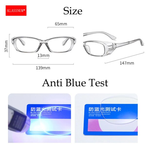 KLASSNUM Safety Glasses with Side Shields: Anti-Fog, Anti-Dust, UV & Blue Light Protection - Image 6