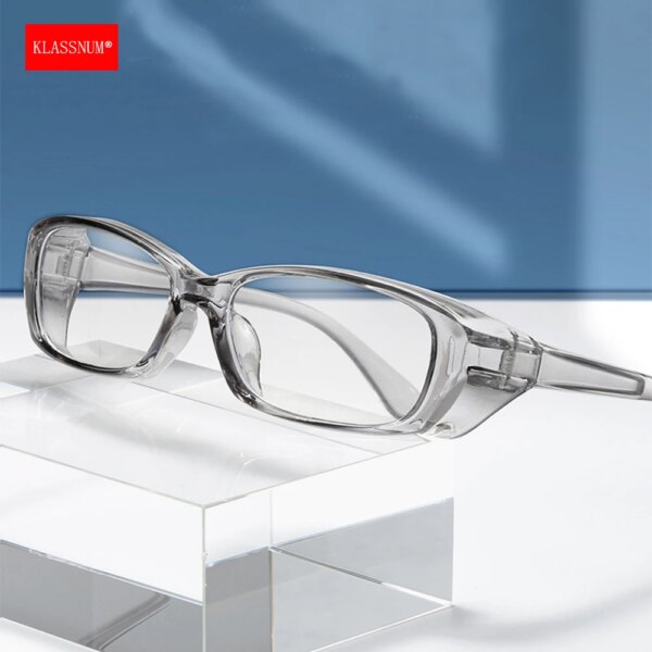 KLASSNUM Safety Glasses with Side Shields: Anti-Fog, Anti-Dust, UV & Blue Light Protection