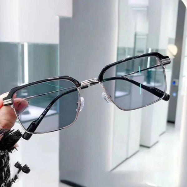 KLASSNUM Men's Ultra-Light Computer Glasses: Photochromic, Anti-Blue Light, Half-Frame Design - Image 3