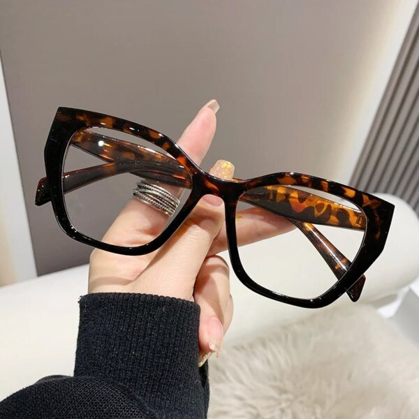 Women's Transparent Cat Eye Glasses with Flat Mirror: Anti-Blue Light, UV400, Xmas Gift - Image 4