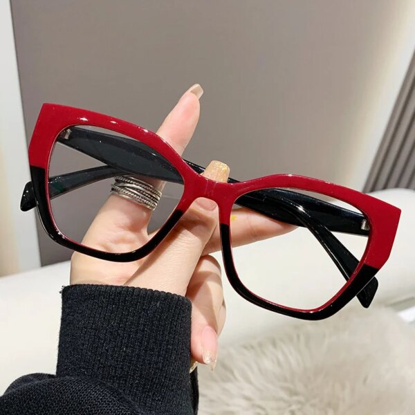 Women's Transparent Cat Eye Glasses with Flat Mirror: Anti-Blue Light, UV400, Xmas Gift - Image 3