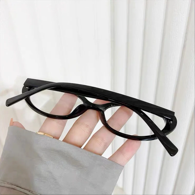 KLASSNUM Women Y2k Computer Glasses Small Oval Frame  Anti-Blue Light Glasses 2000s Glasses Transparent Narrow Glasses Frame