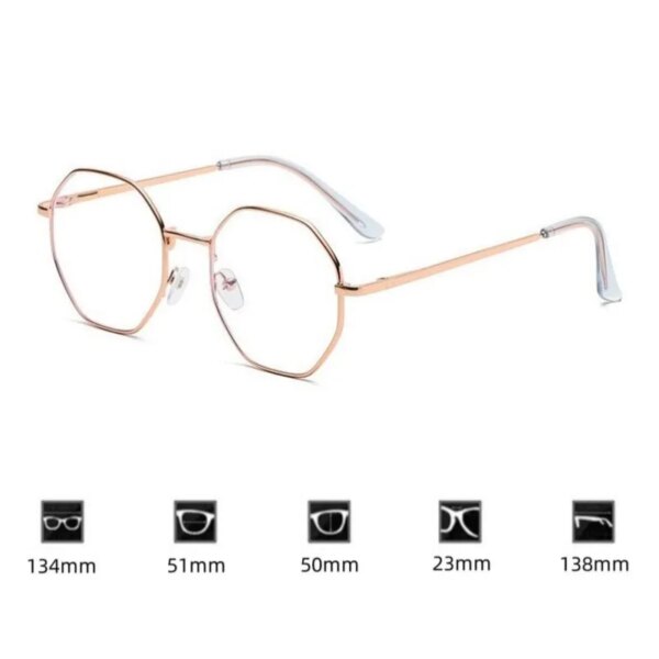 KLASSNUM Transparent Polygon Frame Glasses for Women: Ultra-Light, Anti-Blue Light, Flat Mirror - Image 5