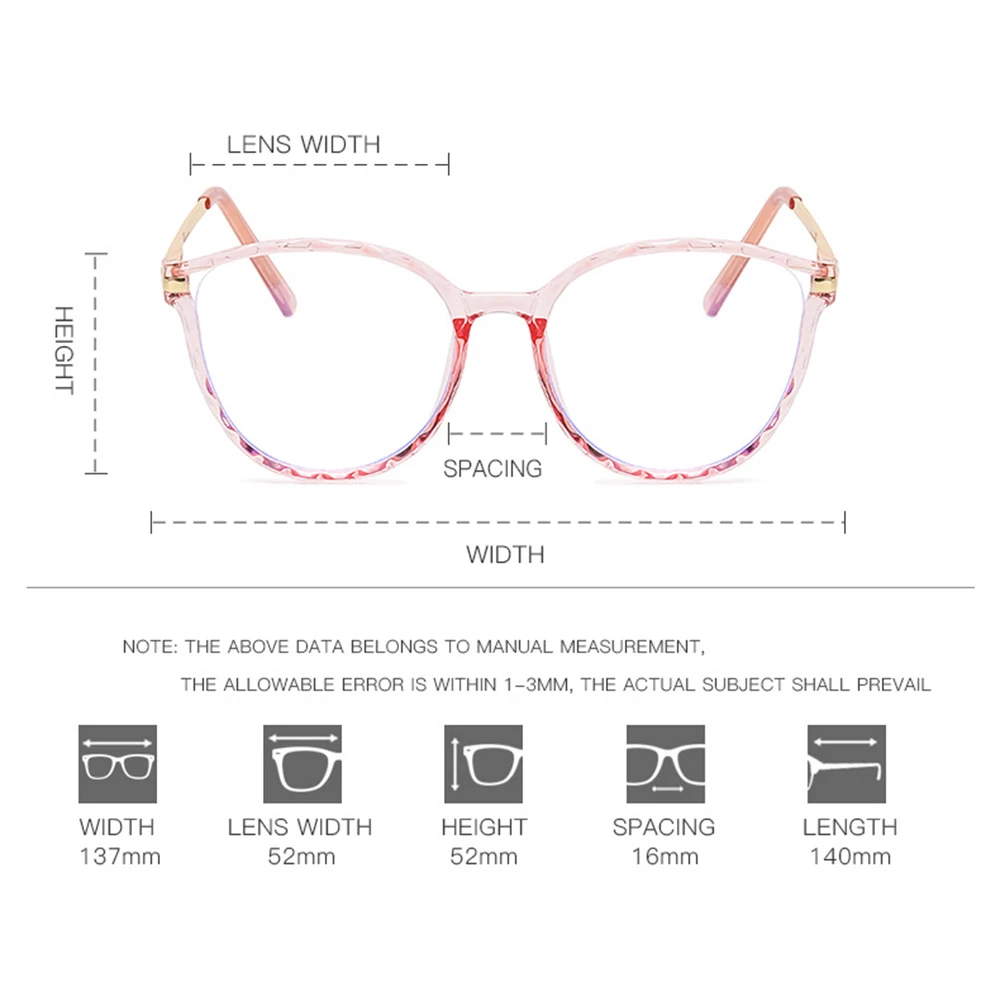 Fashion Anti Blue Light Glasses Women Computer Eyewear Designer Cat Eye Glasses Eyeglasses Lady Clear Optical Goggle Frame New