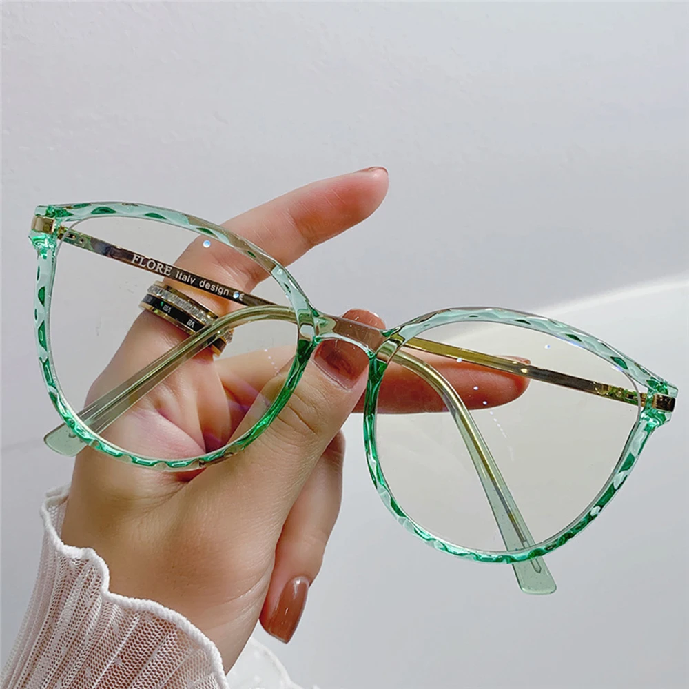 Fashion Anti Blue Light Glasses Women Computer Eyewear Designer Cat Eye Glasses Eyeglasses Lady Clear Optical Goggle Frame New