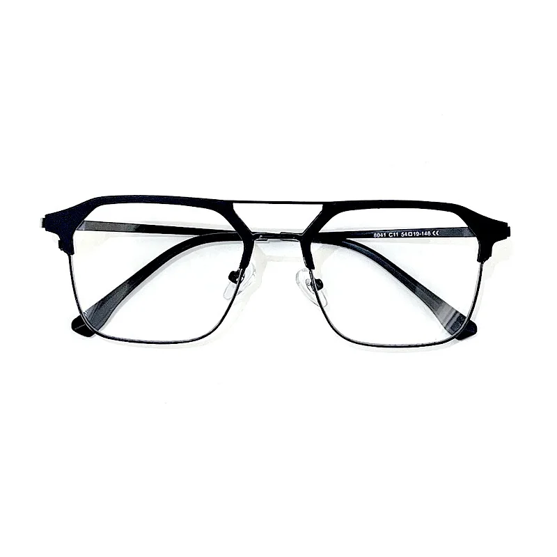 KLASSNUM Men Computer Glasses Anti-blue Light Double Beam Frame Flat Mirror Luxury Brand UV400 Transparent Eyeglasses 2023 New