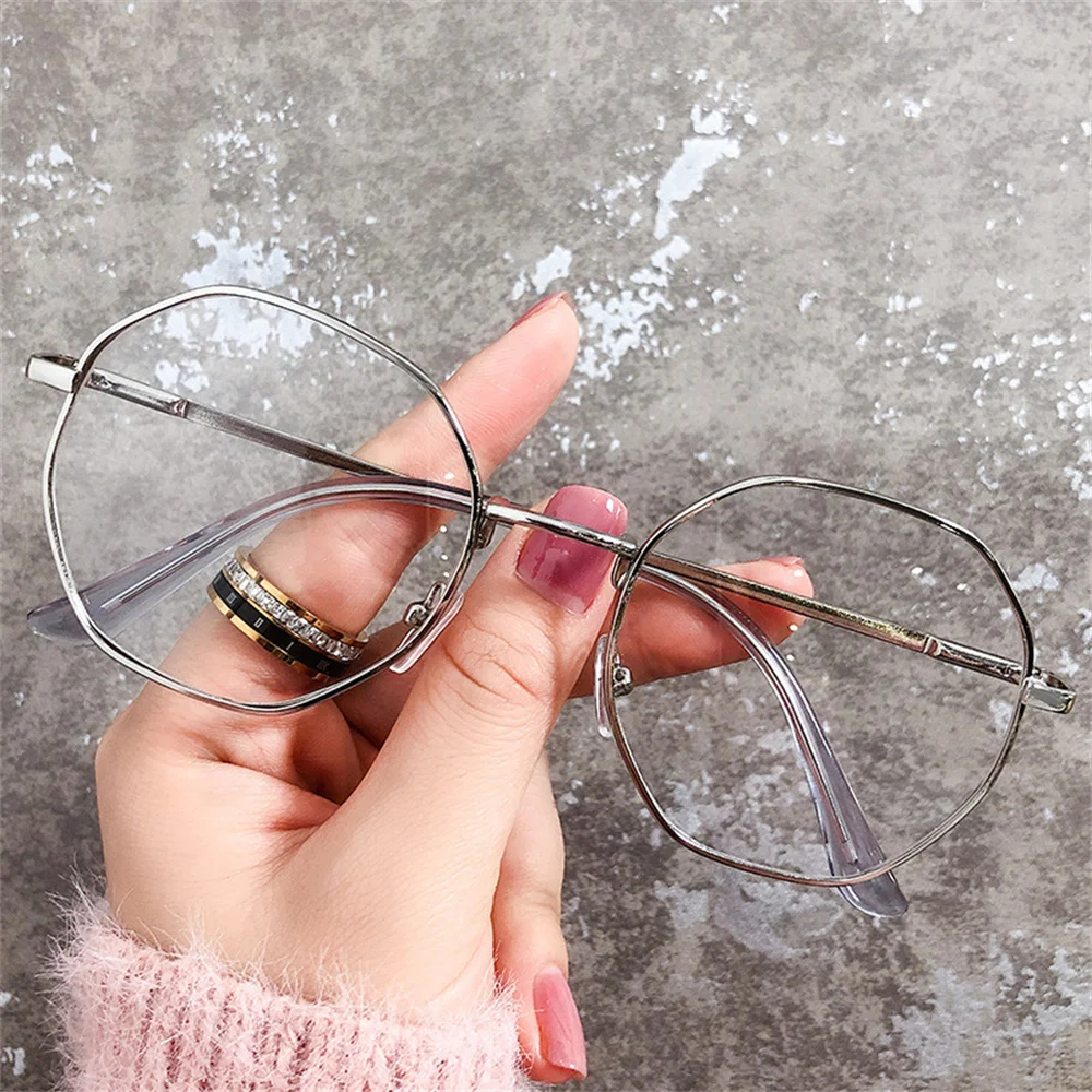 Women Vintage Anti-blue Light Glasses Octagonal FrameComputer Eyeglasses UV400 Optical Eyewear Trendy Transparent Glasses 2022