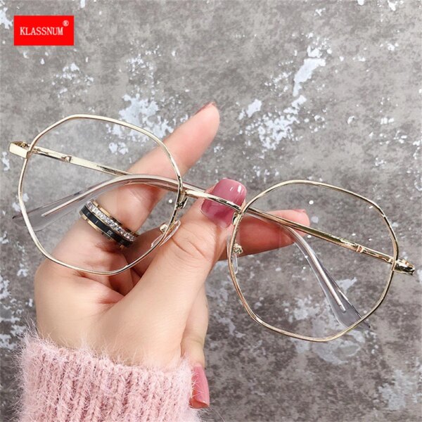 Transparent Octagonal Glasses for Computer Use: Vintage Style & Blue Light Filtering - Image 2