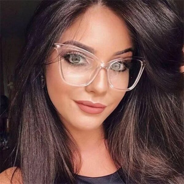 KLASSNUM Oversized Cat Eye Glasses for Women: Flat Mirror & Blue Light Protection - Image 3