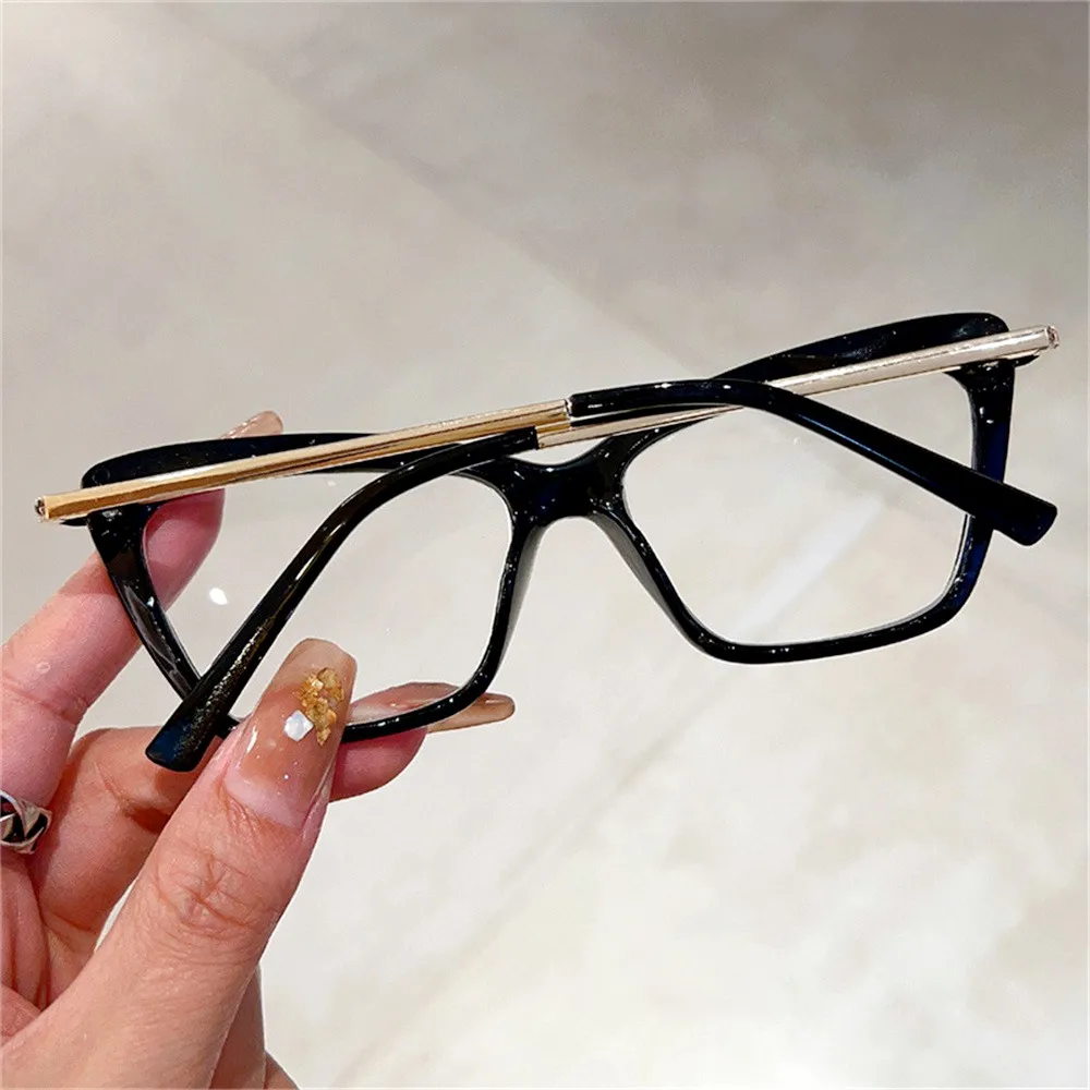 KLASSNUM Computer Glasses for Women Cat Eye Frame Anti-blue Light Glasses Transparent Lens Eyeglasses Flat Mirror Eyewear 2024