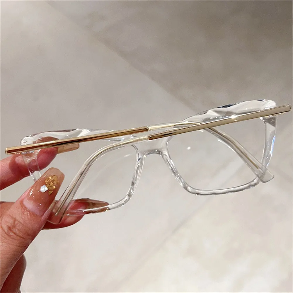 KLASSNUM Computer Glasses for Women Cat Eye Frame Anti-blue Light Glasses Transparent Lens Eyeglasses Flat Mirror Eyewear 2024