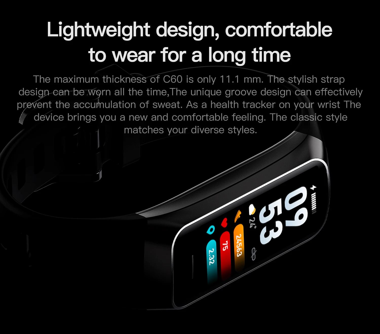 1.1'' AMOLED Smartwatch Body Temperature Monitor Fitness Clock Sports Waterproof Men Smart Watch Band for Women IOS Android 2024