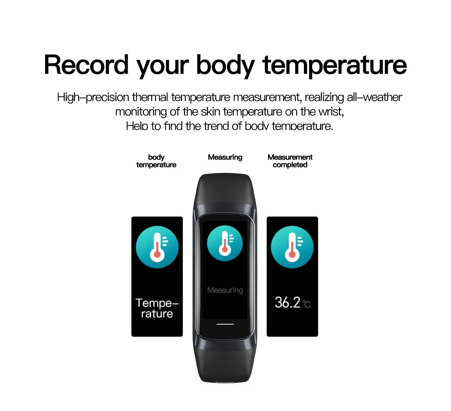 1.1'' AMOLED Smartwatch Body Temperature Monitor Fitness Clock Sports Waterproof Men Smart Watch Band for Women IOS Android 2024