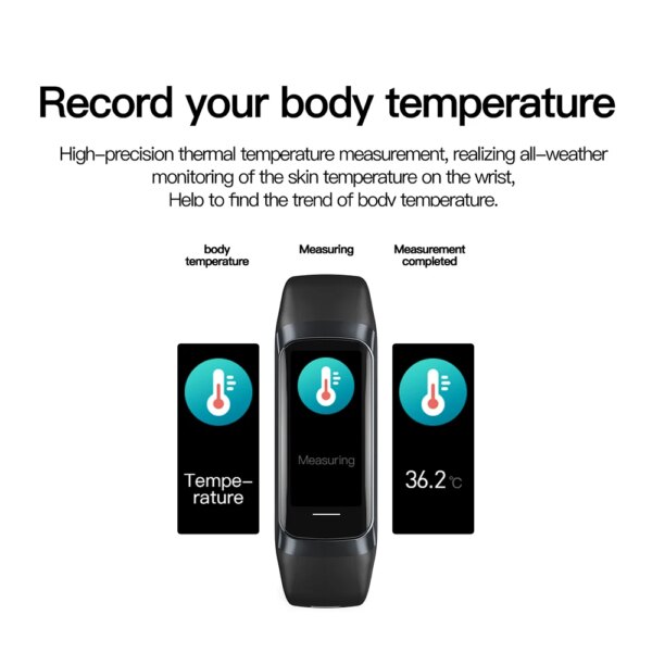 2024 1.1'' AMOLED Smartwatch – Body Temp, Fitness Tracker, Waterproof, for Men & Women - Image 4