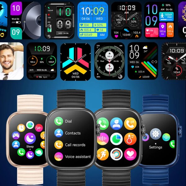 2.01" Smartwatch – Flashlight, Temperature Monitor, Bluetooth Calling & Fitness Tracking (2024) - Image 4