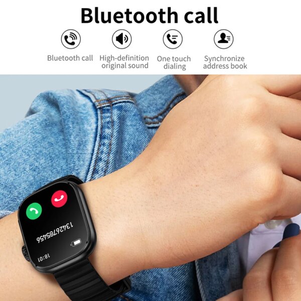 2.01" Smartwatch – Flashlight, Temperature Monitor, Bluetooth Calling & Fitness Tracking (2024) - Image 5