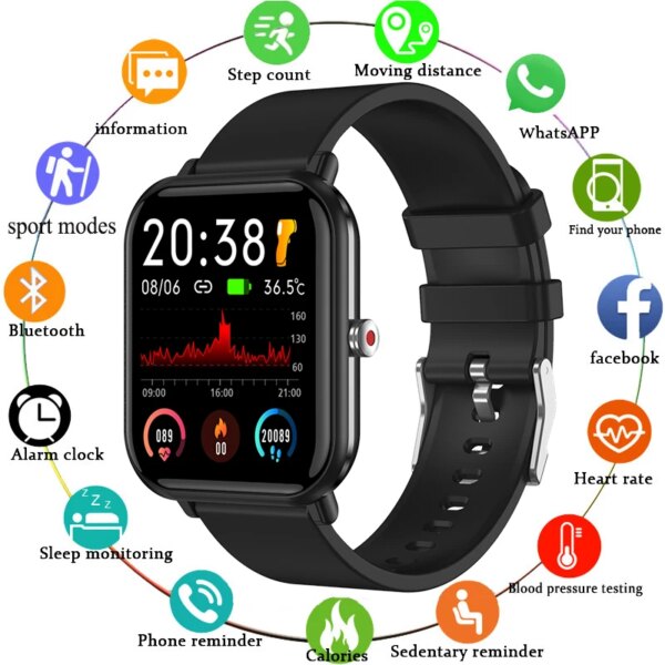 2023 Smartwatch – Body Temp Monitor, Fitness Tracker, Bluetooth, IP68 Waterproof