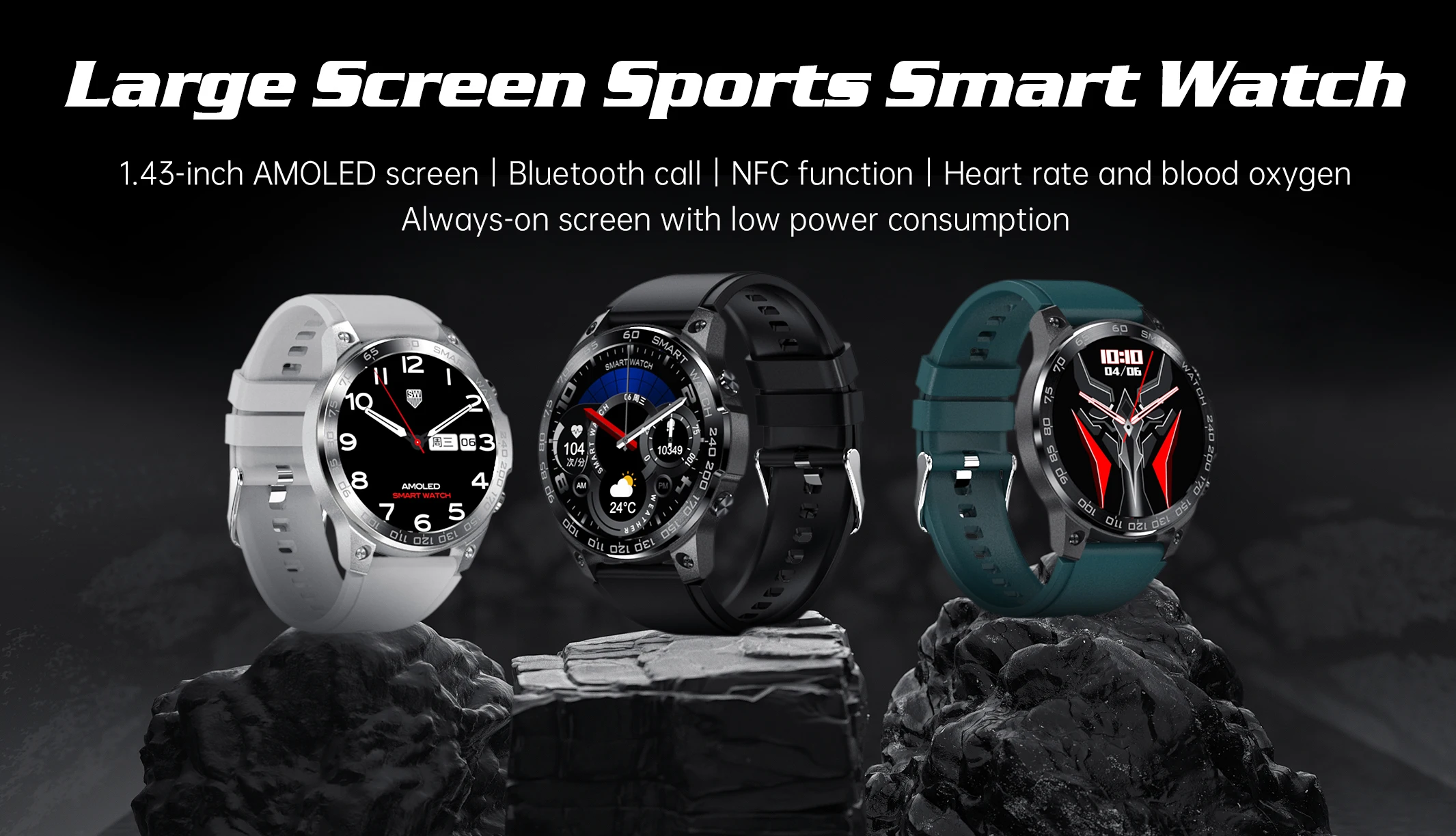 Original AMOLED Smart Watch NFC Bluetooth Call GPS Tracker Fitness Waterproof Sport Smartwatch for Xiaomi IOS Android Phone 2023