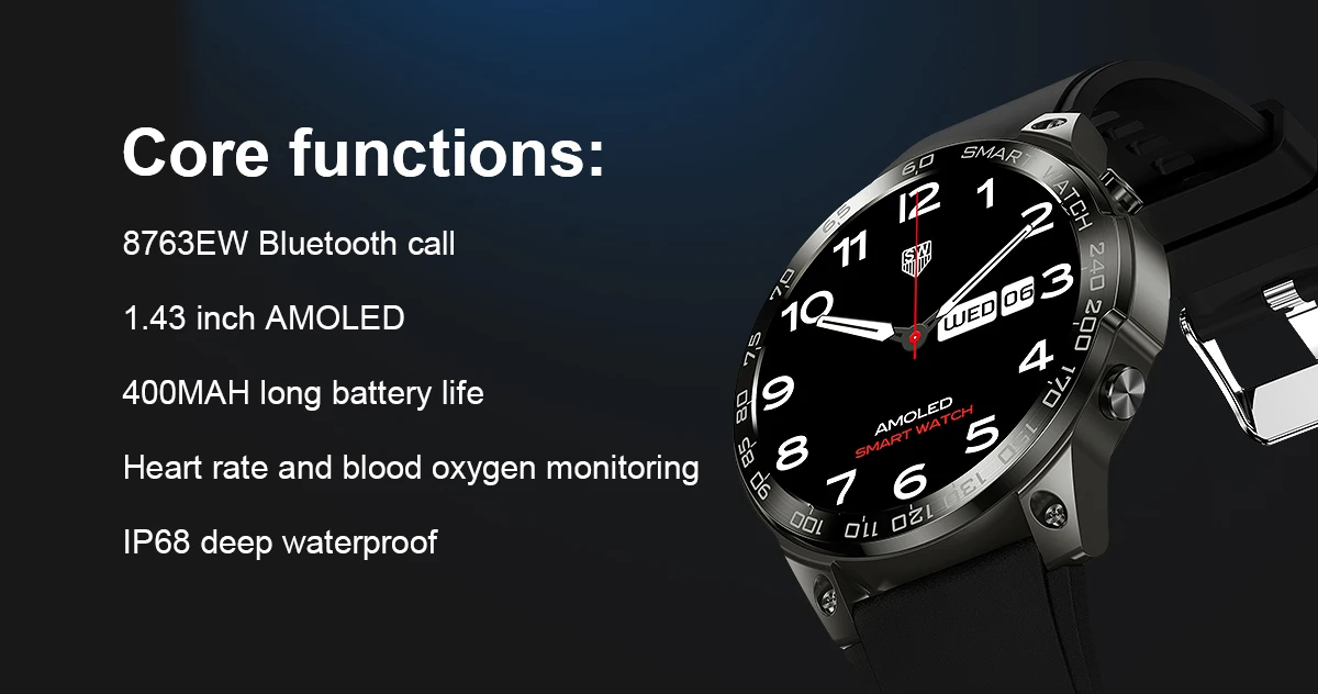 Original AMOLED Smart Watch NFC Bluetooth Call GPS Tracker Fitness Waterproof Sport Smartwatch for Xiaomi IOS Android Phone 2023